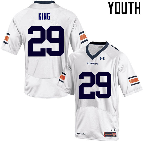 Auburn Tigers Youth Brandon King #29 White Under Armour Stitched College NCAA Authentic Football Jersey RYR4474UW